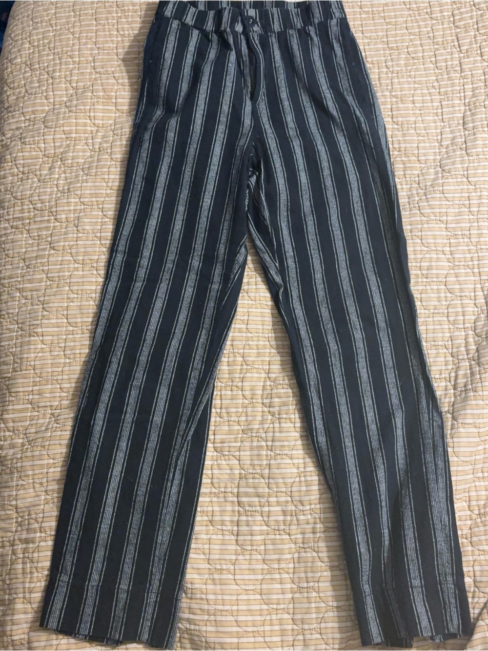 Brandy Melville Striped Tilden Pants in Black and Gray One Size